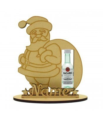 6mm Bacardi Rum Miniature Christmas Holder on a Stand - Santa - Stand Options